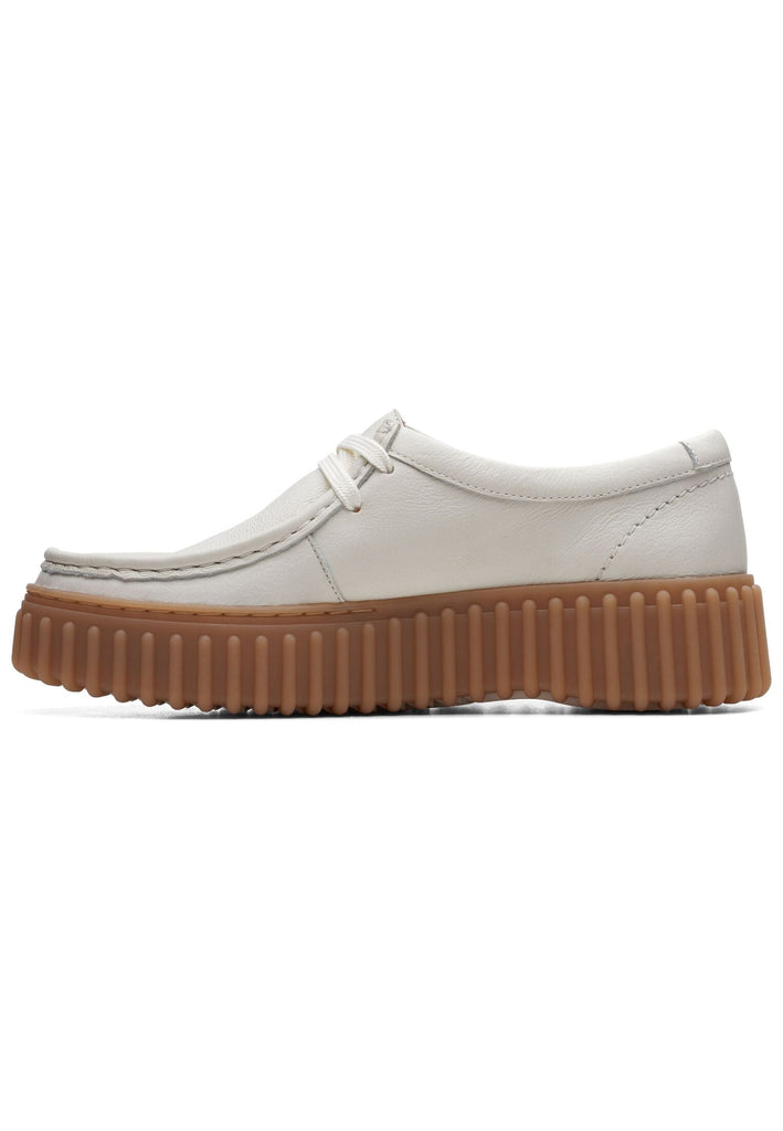 Clarks Slipper Leder Weiß - surf4shoes