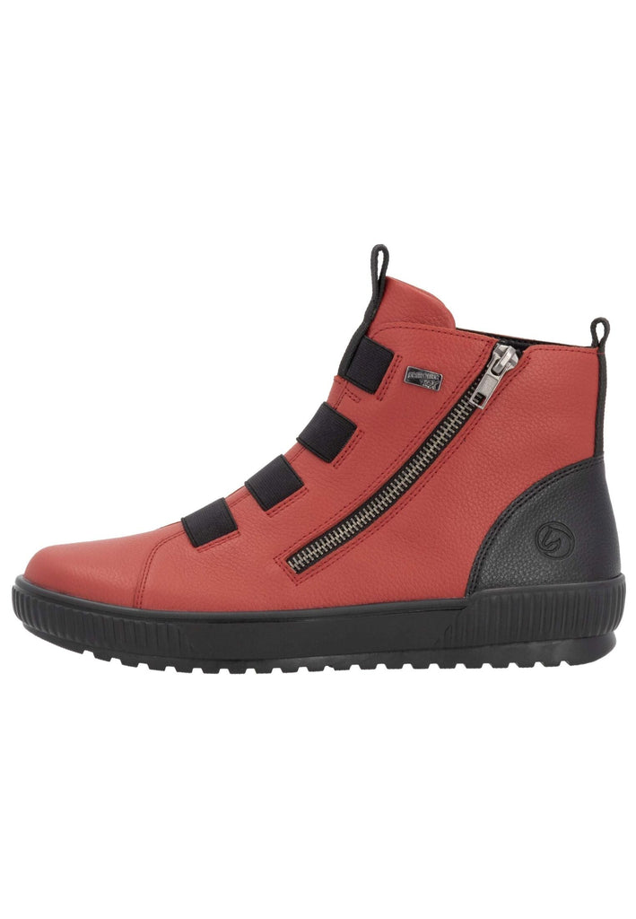 Remonte Sneaker Glattleder Rot/Schwarz Warmfutter - surf4shoes