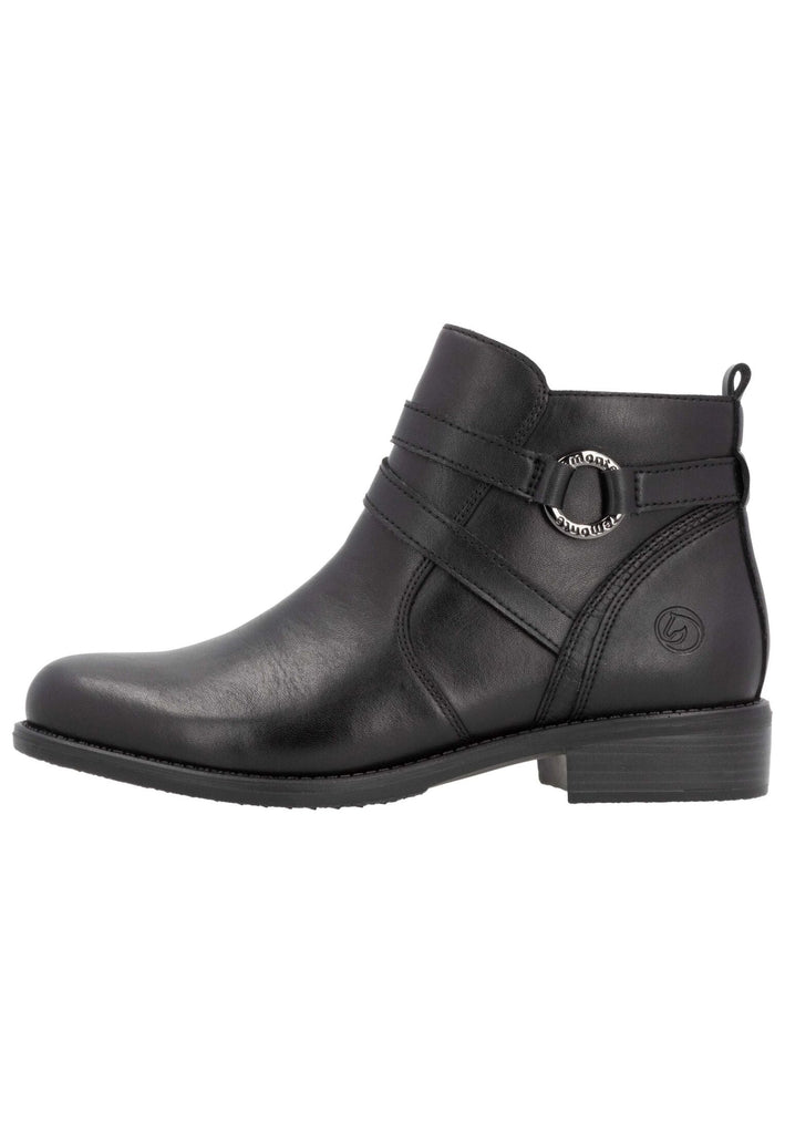 Remonte Stiefelette Glattleder Schwarz - surf4shoes