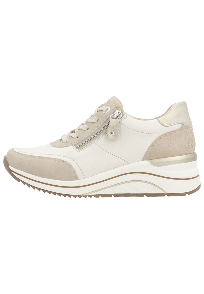 Remonte Sneaker Glattleder Beige/Weiß - surf4shoes