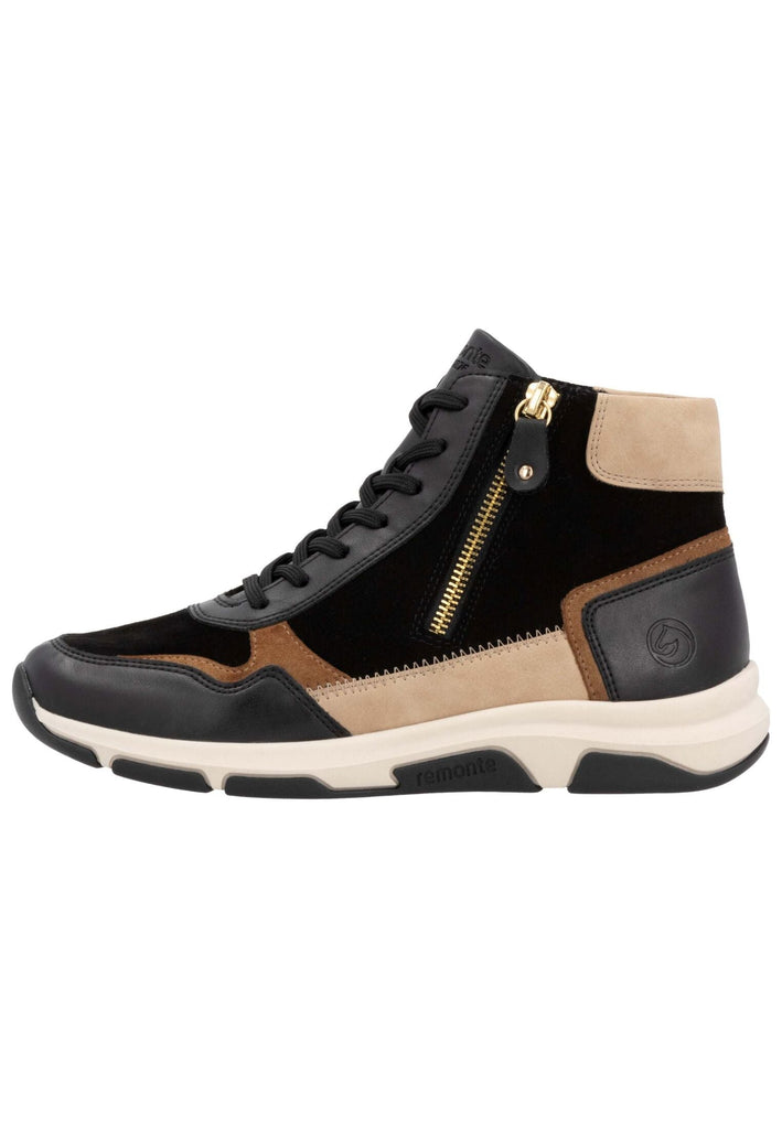 Remonte Sneaker Veloursleder Schwarz/Braun Warmfutter - surf4shoes