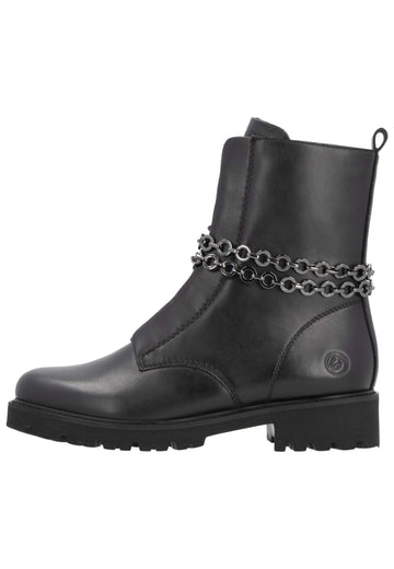 Remonte Stiefelette Glattleder Schwarz Warmfutter - surf4shoes