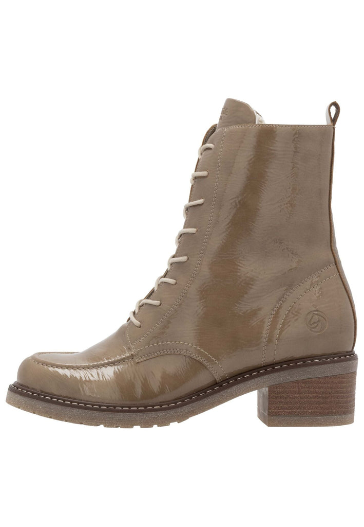 Remonte Stiefelette Lederimitat Braun Lack - surf4shoes