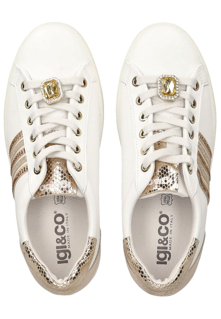IGI&CO Sneaker Nappaleder Weiß/Beige - surf4shoes