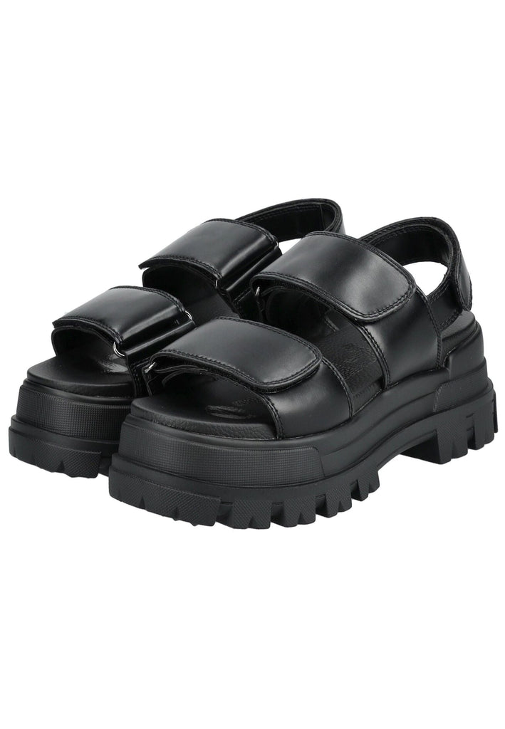 Buffalo Sandalen Lederimitat Schwarz - surf4shoes