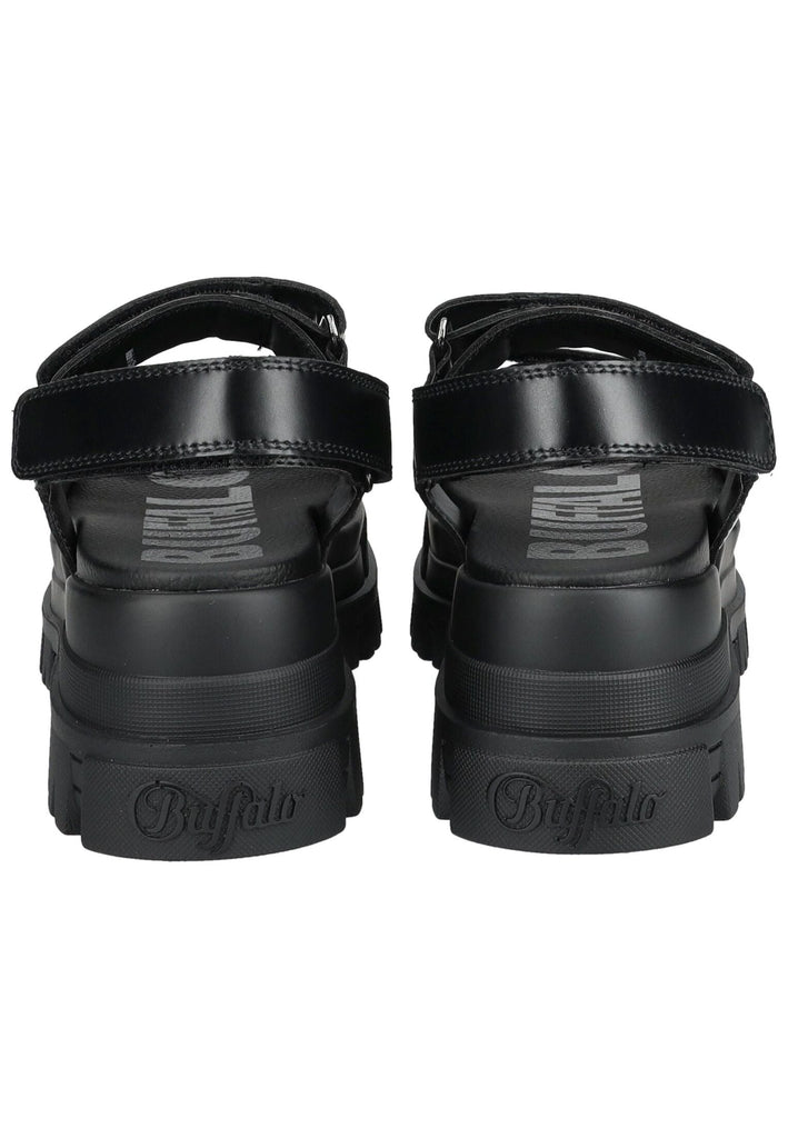 Buffalo Sandalen Lederimitat Schwarz - surf4shoes