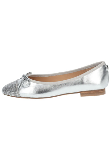 Steve Madden Ballerinas Leder/Textil Silber - surf4shoes