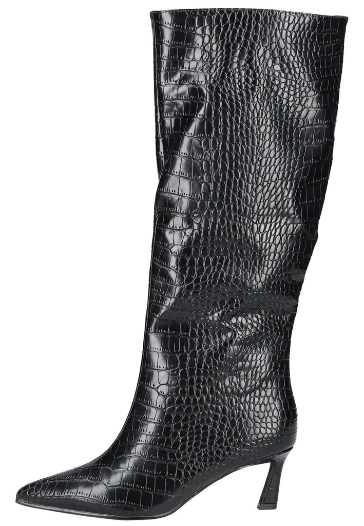 Steve Madden Stiefel Leder Croco Black - surf4shoes