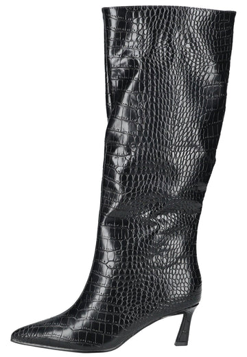 Steve Madden Stiefel Leder Croco Black - surf4shoes