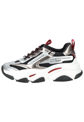 Steve Madden Sneaker Lederimitat/Mesh Weiß/Rot - surf4shoes
