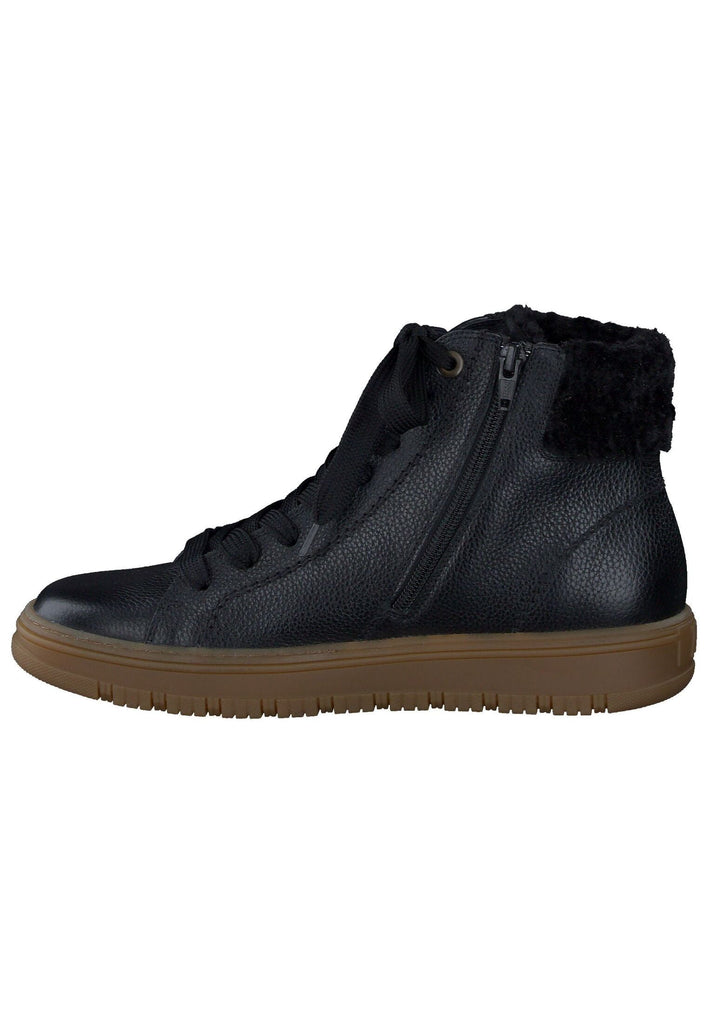 Paul Green Sneaker Glattleder Schwarz/Braun Warmfutter - surf4shoes