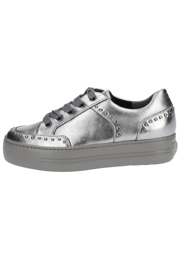 Paul Green Sneaker Leder Metallic Silver - surf4shoes