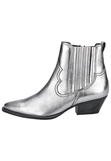 Paul Green Stiefelette Nappaleder Metallic Silver - surf4shoes