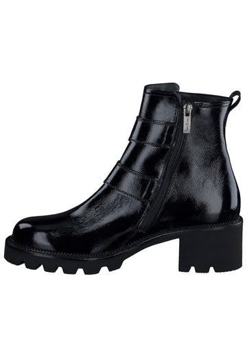 Paul Green Stiefelette Leder Schwarz Lack - surf4shoes