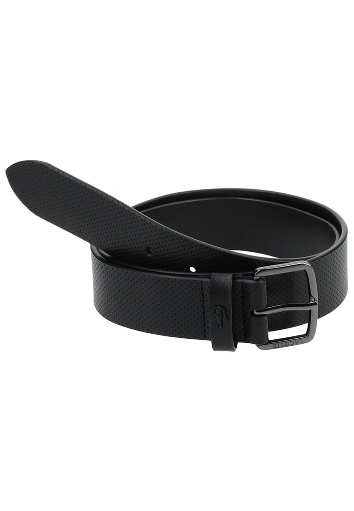 Lacoste Gürtel Leder Schwarz - surf4shoes