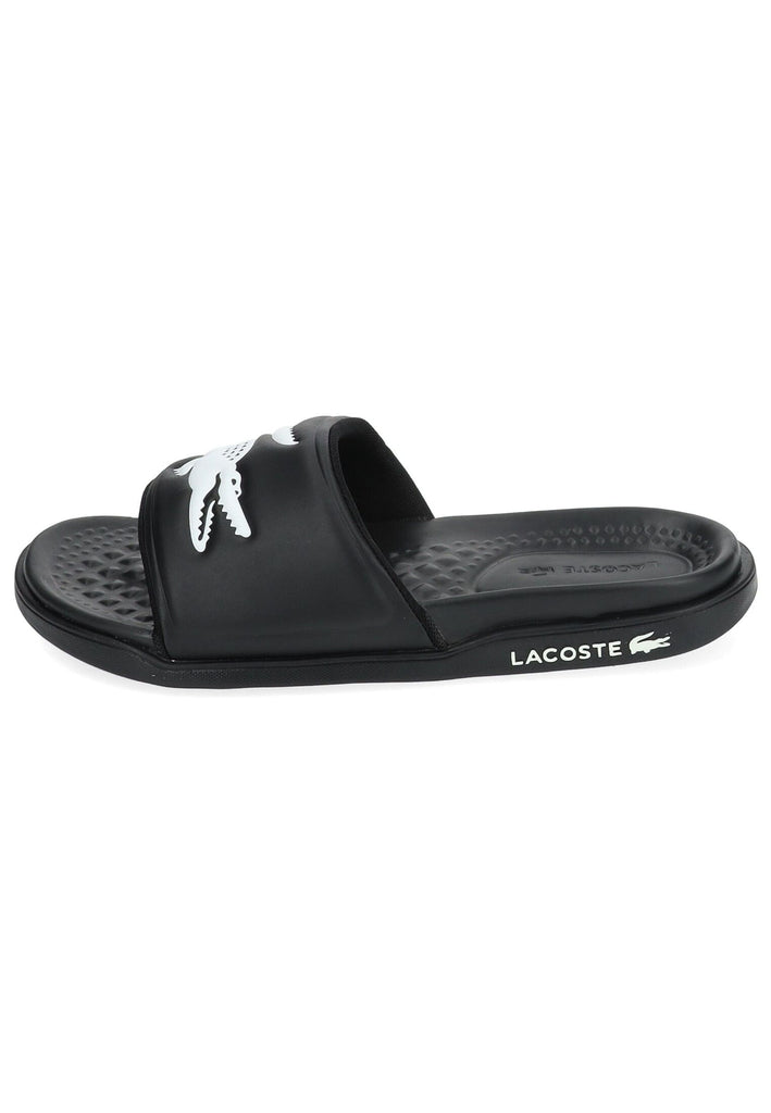 Lacoste Pantoletten Lederimitat Schwarz/Weiß - surf4shoes