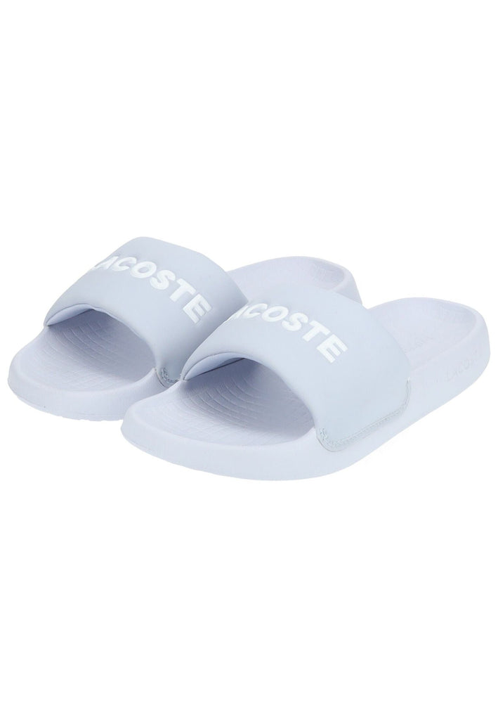 Lacoste Pantoletten Lederimitat Hellblau - surf4shoes