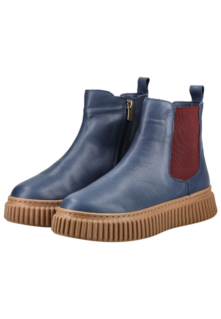 Andrea Conti Stiefelette Leder Navy/Rot - surf4shoes