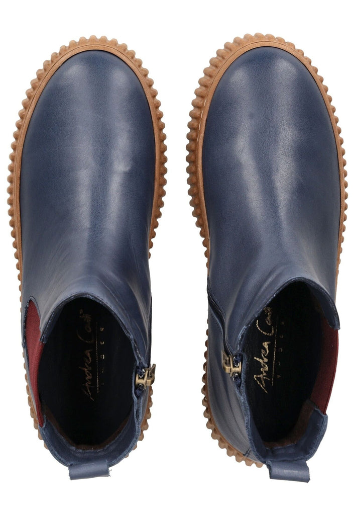Andrea Conti Stiefelette Leder Navy/Rot - surf4shoes