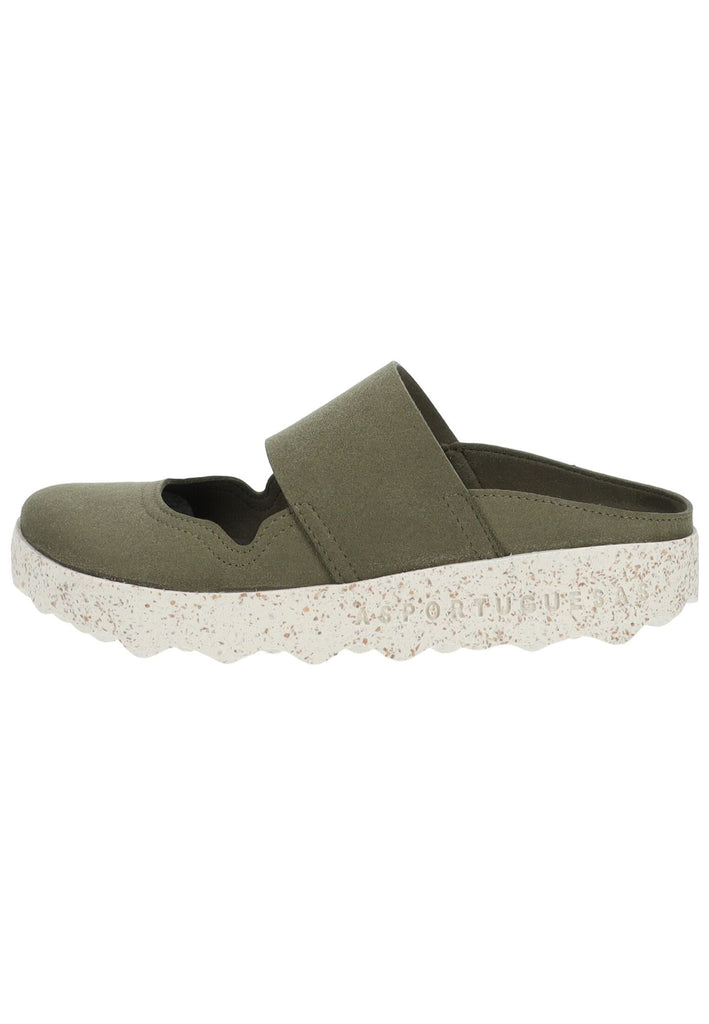 ASPORTUGUESAS Pantoletten Leder Army - surf4shoes