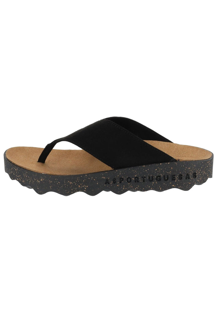 ASPORTUGUESAS Pantoletten Leder Schwarz/Schwarz - surf4shoes