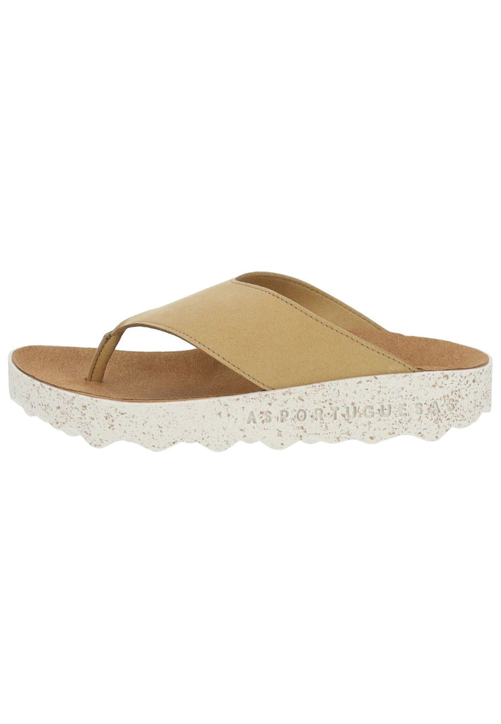ASPORTUGUESAS Pantoletten Leder Tan - surf4shoes