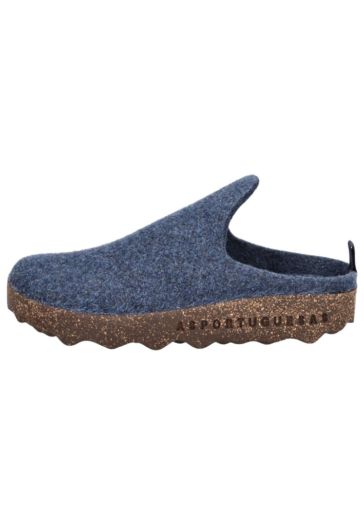 ASPORTUGUESAS Hausschuhe Filz Mittelblau - surf4shoes