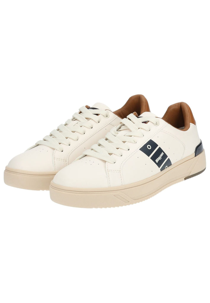 Blauer Sneaker Lederimitat Cream - surf4shoes