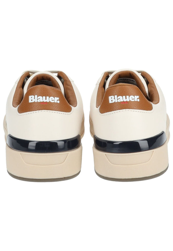 Blauer Sneaker Lederimitat Cream - surf4shoes