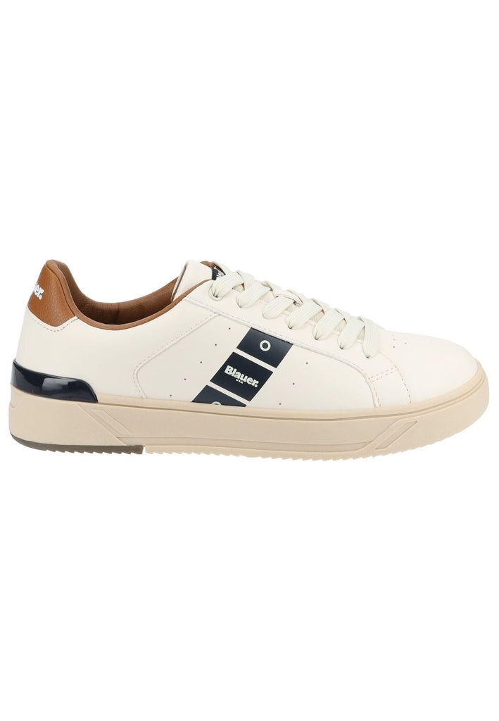 Blauer Sneaker Lederimitat Cream - surf4shoes
