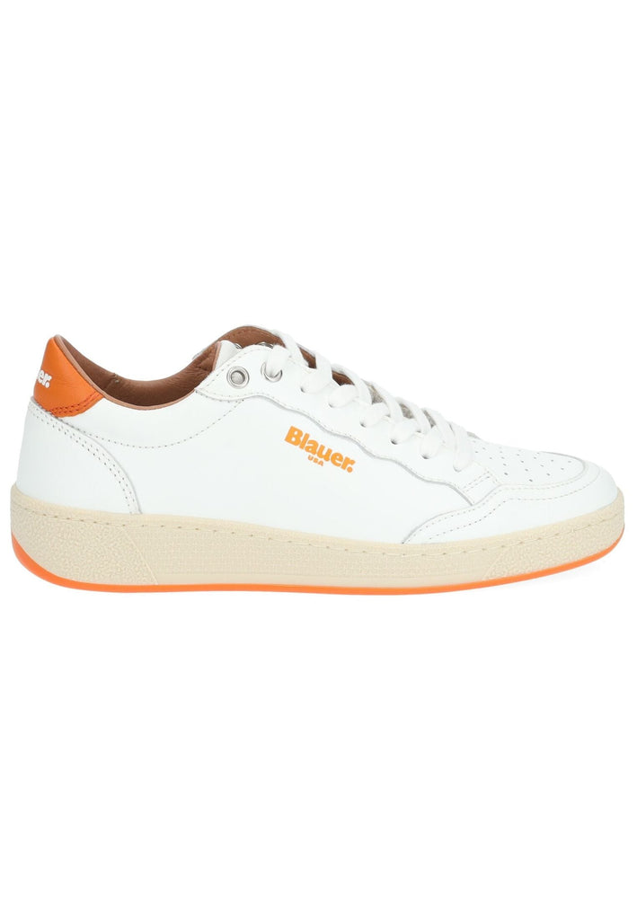 Blauer Sneaker Leder/Synthetik Weiß/Orange - surf4shoes