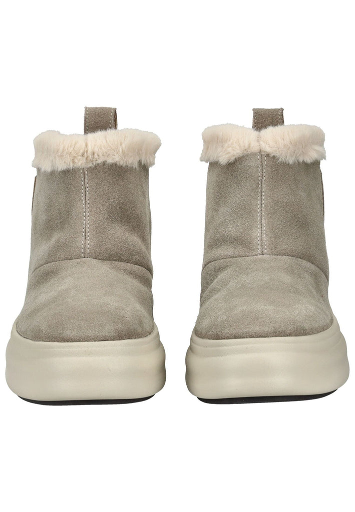 Blauer Stiefelette Veloursleder Taupe Warmfutter - surf4shoes