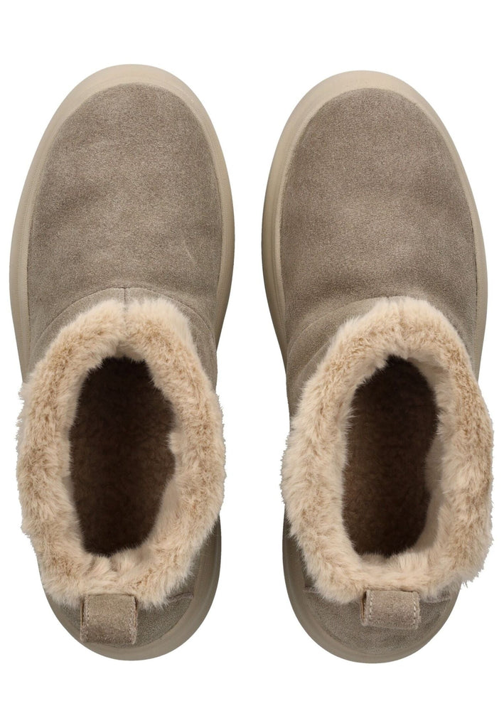 Blauer Stiefelette Veloursleder Taupe Warmfutter - surf4shoes