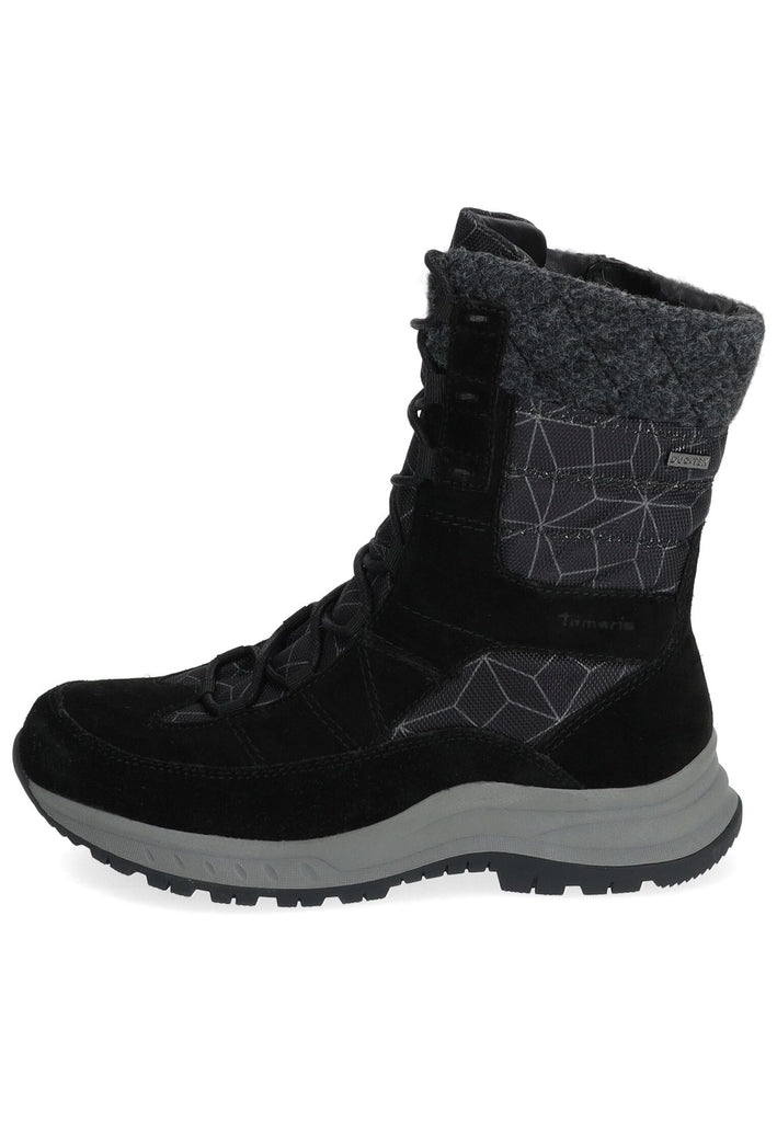 Tamaris Comfort Stiefelette Leder/Textil Schwarz Warmfutter - surf4shoes