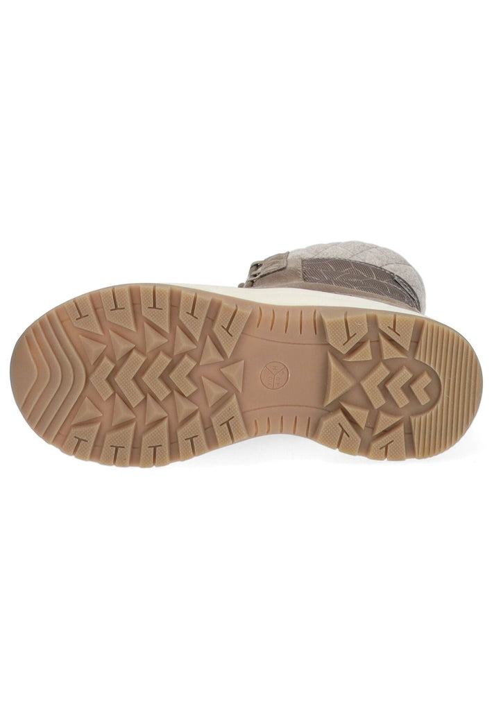 Tamaris Comfort Stiefelette Leder/Textil Taupe Warmfutter - surf4shoes