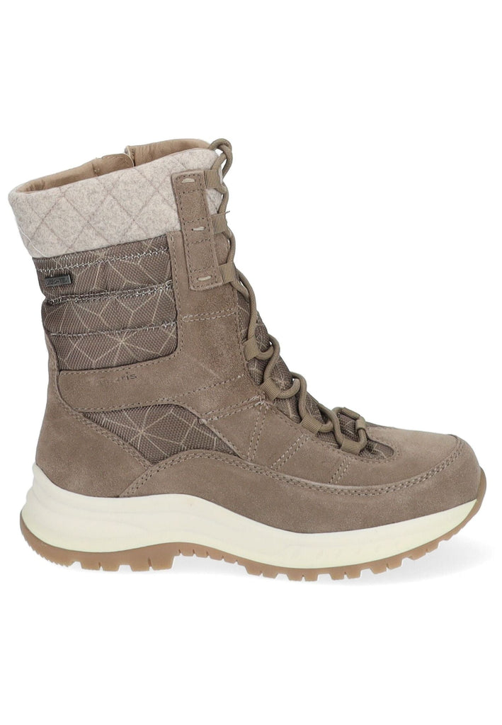 Tamaris Comfort Stiefelette Leder/Textil Taupe Warmfutter - surf4shoes
