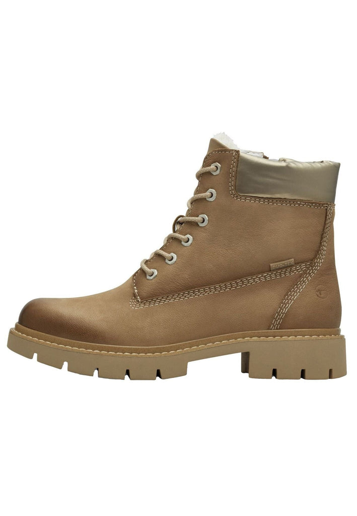 Tamaris Comfort Stiefelette Nubukleder/Textil Camel Warmfutter - surf4shoes