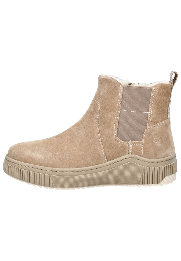 Tamaris Comfort Stiefelette Veloursleder/Textil Camel Warmfutter - surf4shoes