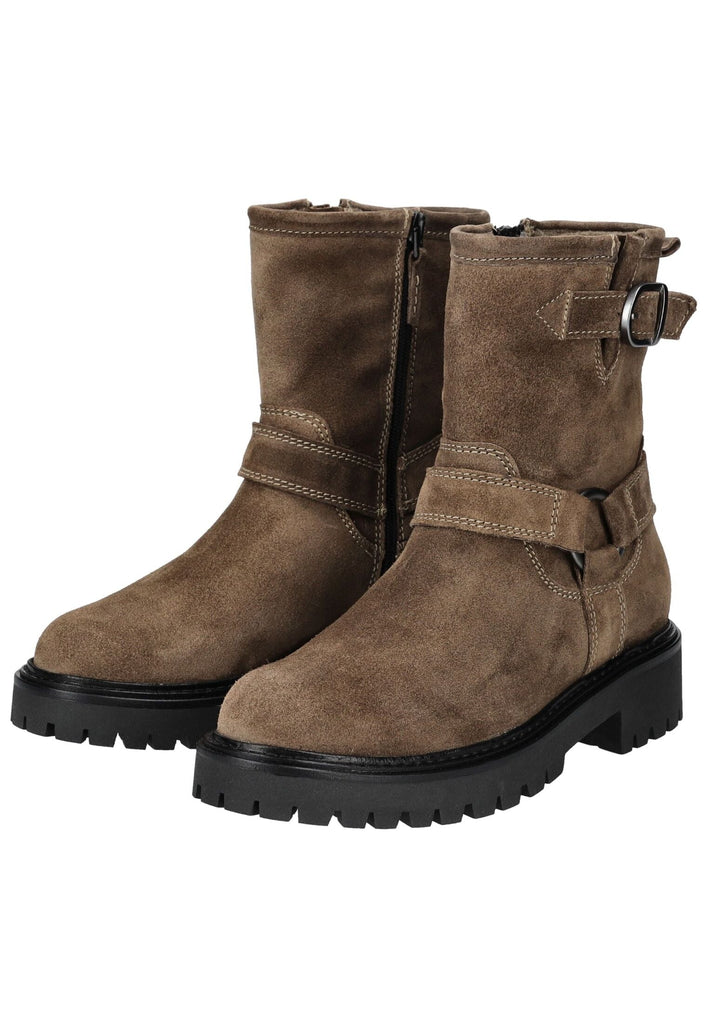 Marc O Polo Stiefelette Veloursleder Taupe Warmfutter - surf4shoes