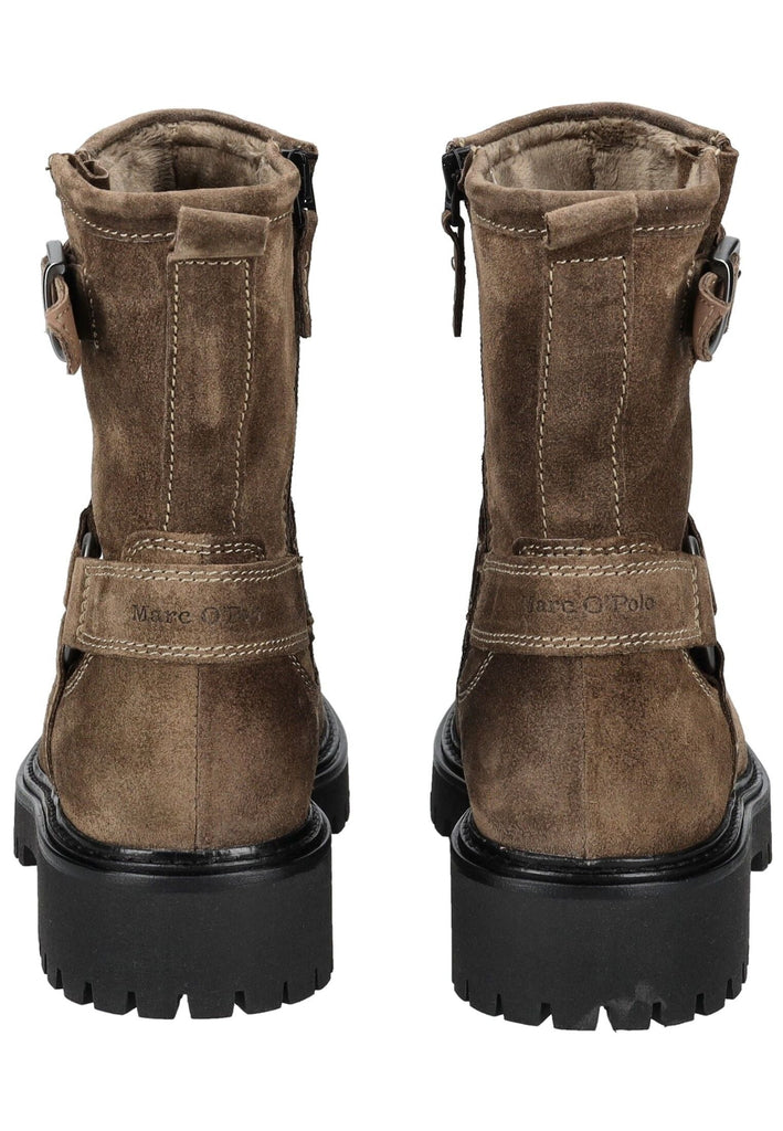 Marc O Polo Stiefelette Veloursleder Taupe Warmfutter - surf4shoes