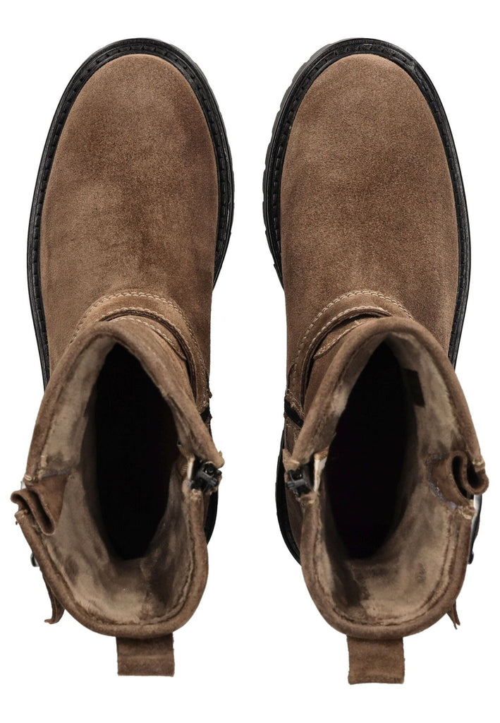 Marc O Polo Stiefelette Veloursleder Taupe Warmfutter - surf4shoes