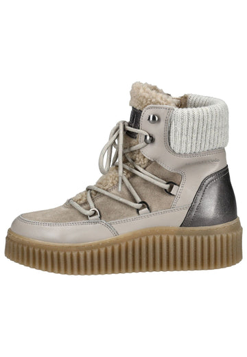 Marc O Polo Stiefelette Leder/Textil Taupe/Beige Warmfutter - surf4shoes