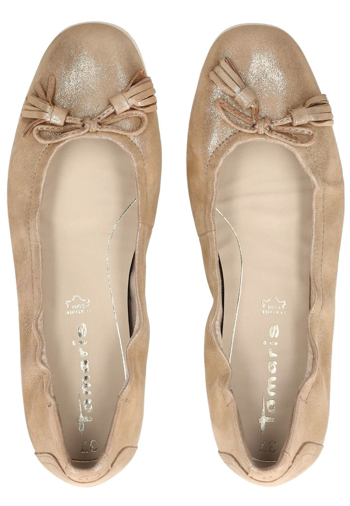 Tamaris Ballerinas Leder Hellgold - surf4shoes