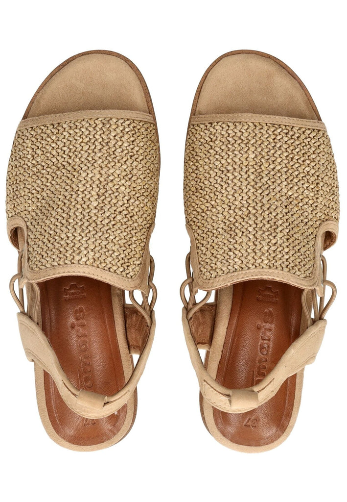 Tamaris Sandalen Leder/Textil Tan - surf4shoes