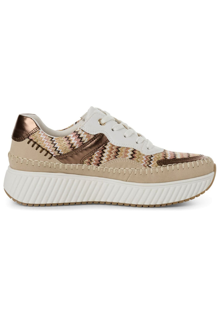 Marco Tozzi Sneaker Lederimitat Beige/Braun - surf4shoes