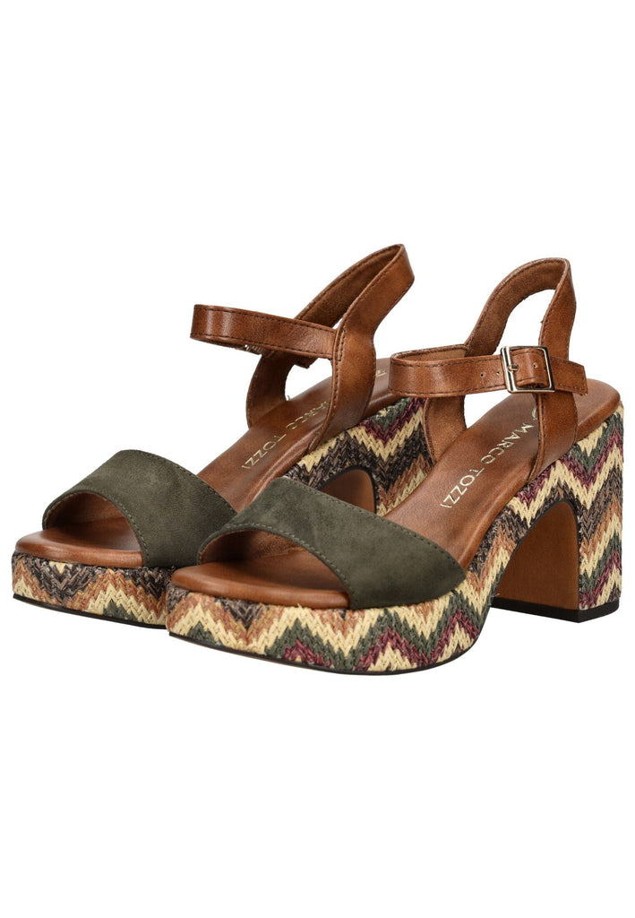 Marco Tozzi Sandalen Lederimitat/Textil Khaki - surf4shoes