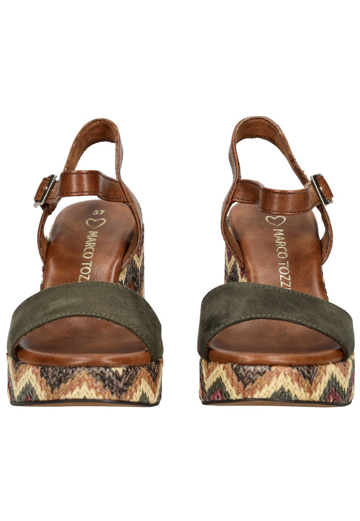 Marco Tozzi Sandalen Lederimitat/Textil Khaki - surf4shoes