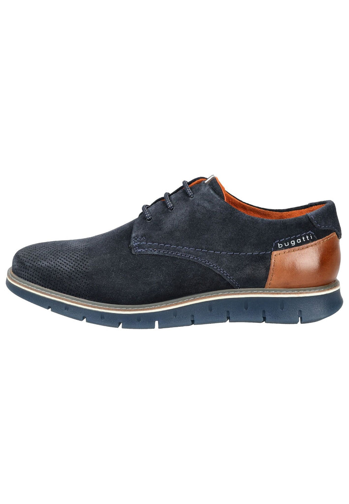 Bugatti Halbschuhe Veloursleder Dunkelblau - surf4shoes