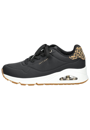 Skechers Sneaker Lederimitat Schwarz - surf4shoes