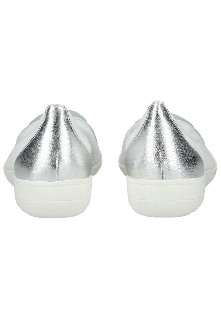 Caprice Ballerinas Leder Weiß/Silber - surf4shoes